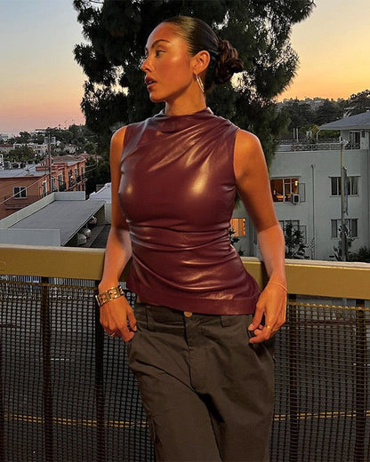 ARIA | Luxe Leather Top