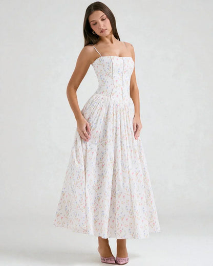 Esmay Floral Print Midi Dress