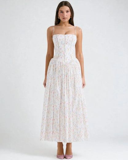Esmay Floral Print Midi Dress